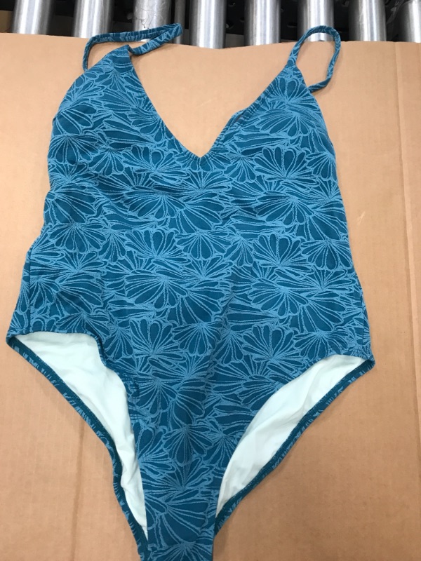 Photo 1 of CUPSHE Women's Bikini one piece blue flower design
large