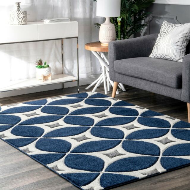 Photo 1 of Gabriela Contemporary Navy Area Rug 2X3FT
