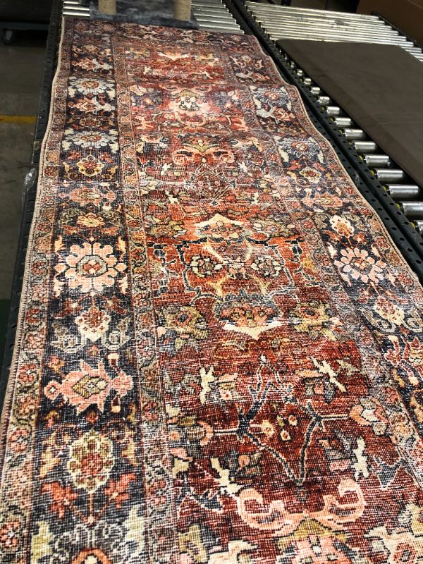 Photo 2 of 9 feet long by 30 inches wide area rug color red infused style 