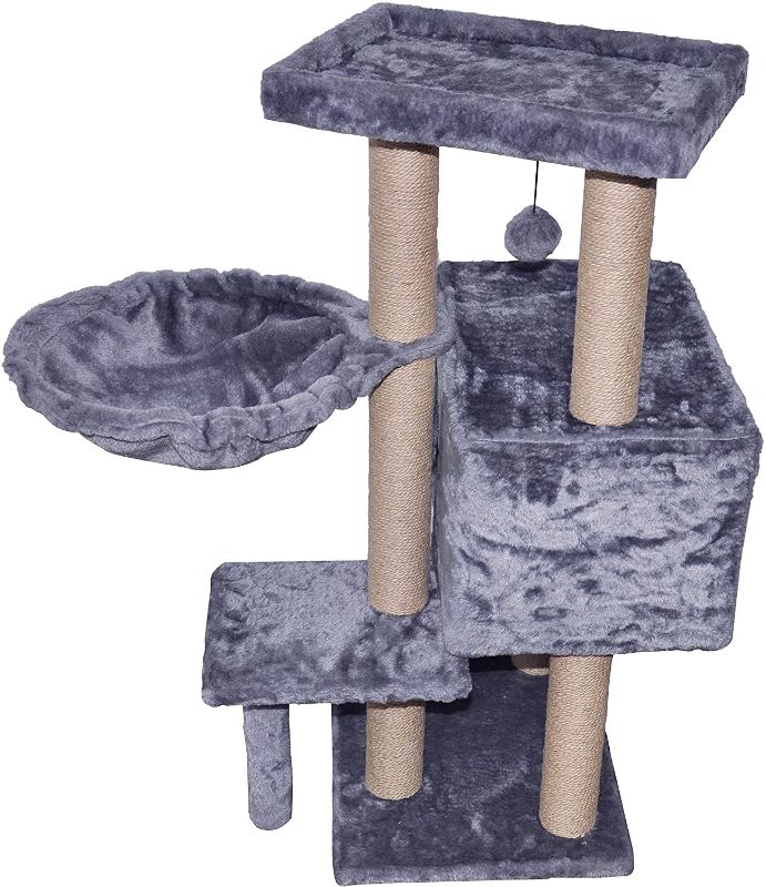 Photo 1 of  Cat Tree Scratching Toy Ball Activity Centre Cat Tower Furniture Jute-Covered Scratching Posts Grey
