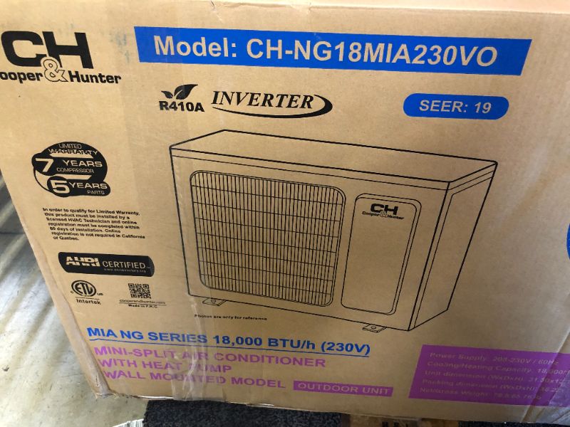 Photo 1 of BTU Mini Split Air Conditioner - Heat Pump - SENL/18CD indoor and outdoor model 
