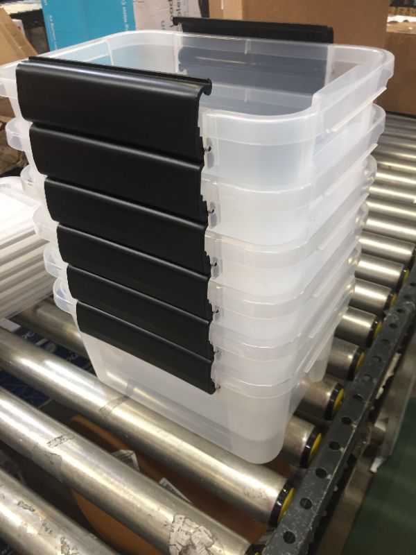 Photo 1 of IRIS 6.5qt Weathertight Storage Box Clear PACK OF 5