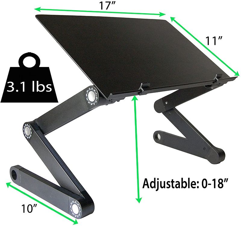Photo 1 of WorkEZ Monitor Stand ergonomic adjustable height angle single computer screen riser mount holder for desk pc gaming aluminum desktop organizer. No...
