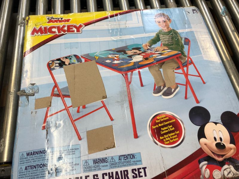 Photo 2 of Mickey Mouse Activity Table Sets – Folding Childrens Table & Chair Set – Includes 2 Kid Chairs with Non Skid Rubber Feet & Padded Seats
