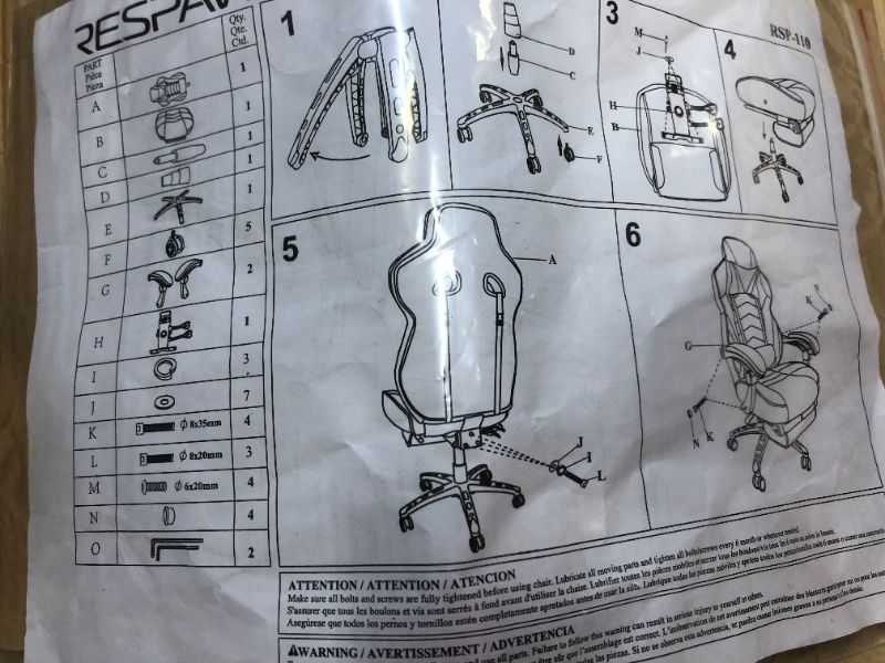 Photo 1 of RESPAWN 110 Chair, Gray
