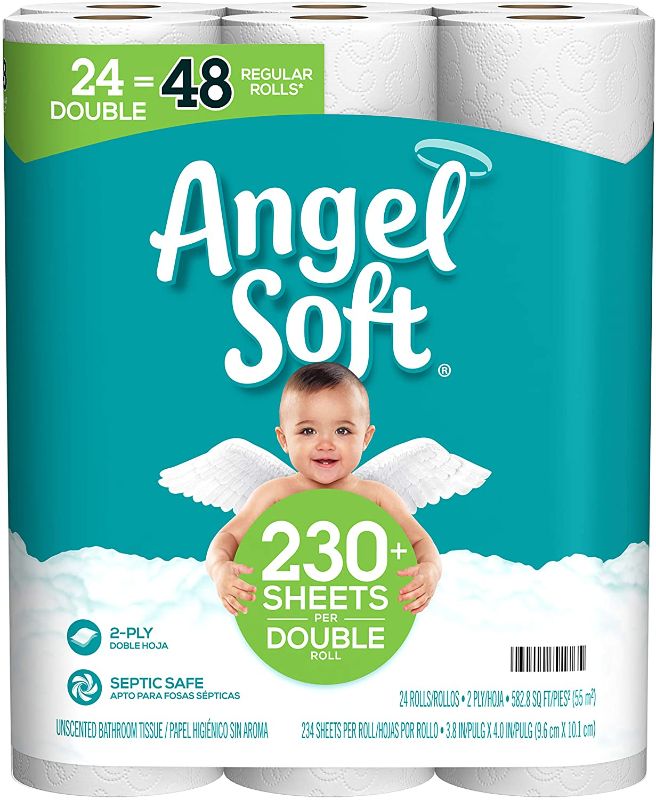 Photo 1 of Angel Soft® Toilet Paper, 24 Double Rolls = 48 Regular Rolls, 2-Ply Bath Tissue
