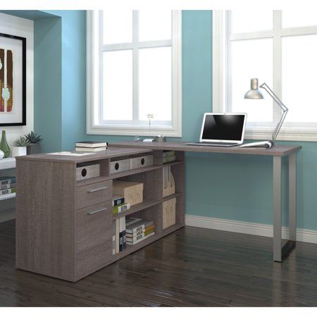 Photo 1 of Bestar® Solay L-Shaped Desk, Bark Gray (29420-47)
