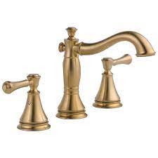 Photo 1 of Delta Cassidy Two Handle Widespread Bathroom Faucet in Champagne Bronze