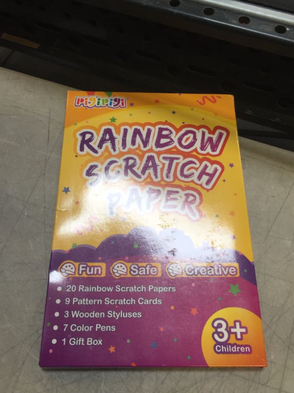 Photo 1 of QXNEW Art and Craft Gift for Kids - Magic Scratch Rainbow Paper Art Set for Girls Boys Activity Coloring Doodle Drawing Pad Card Board Supply Kit for Children Teen Birthday Toy
