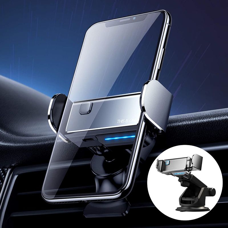 Photo 1 of Car Phone Mount, Car Phone Mount, Car Phone Mount, Auto Clamping Phone Holder for Car Dashboard/Windshield/Air Vent, Compatible with All Smartphones, iPhone 12/11 ?2020 Updated Version, Grey?