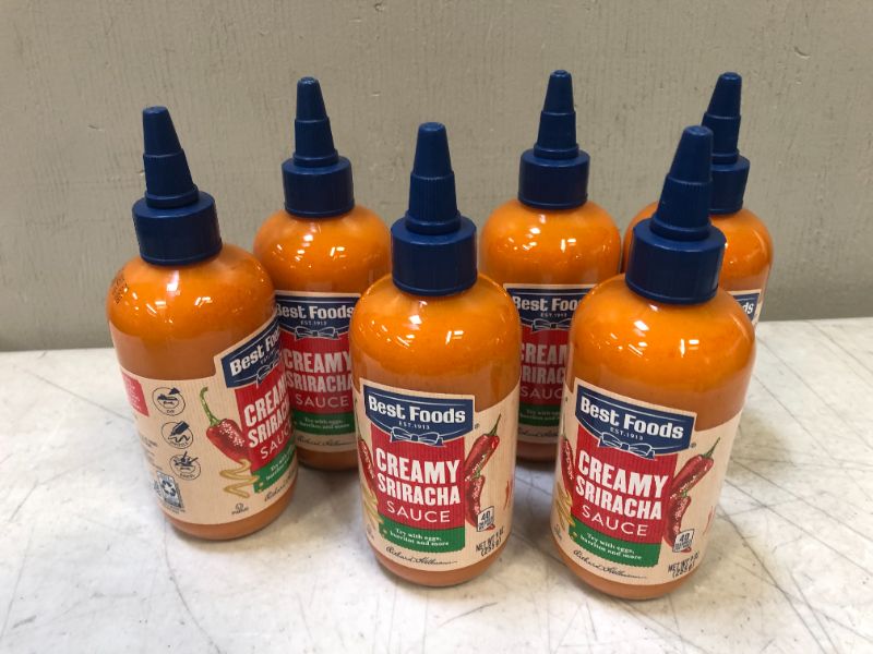 Photo 3 of Best Foods Spread and Dressing for Burgers, Salads, Sandwiches and More Creamy Sriracha, 9-Ounce Squeeze Bottle, Pack of 6  exp date 02-2022