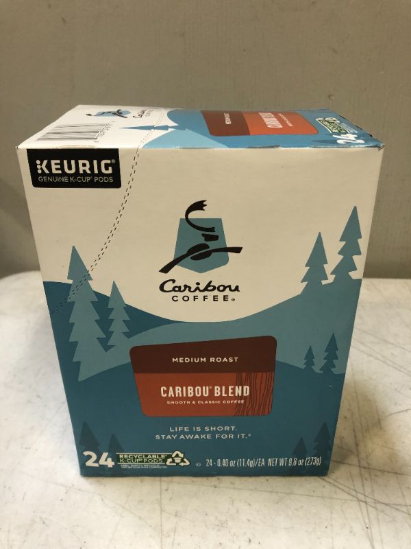 Photo 4 of Caribou Coffee Caribou Blend Medium Roast Keurig K-Cups Pods 24 Count  exp date 08-2021