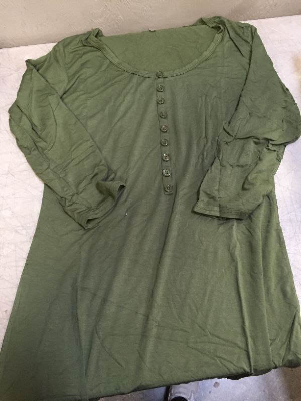 Photo 1 of AMORETU WOMENS V NECK CASUAL T SHIRT DRESS LOOSE SIZE MEDIUM -- GREEN 