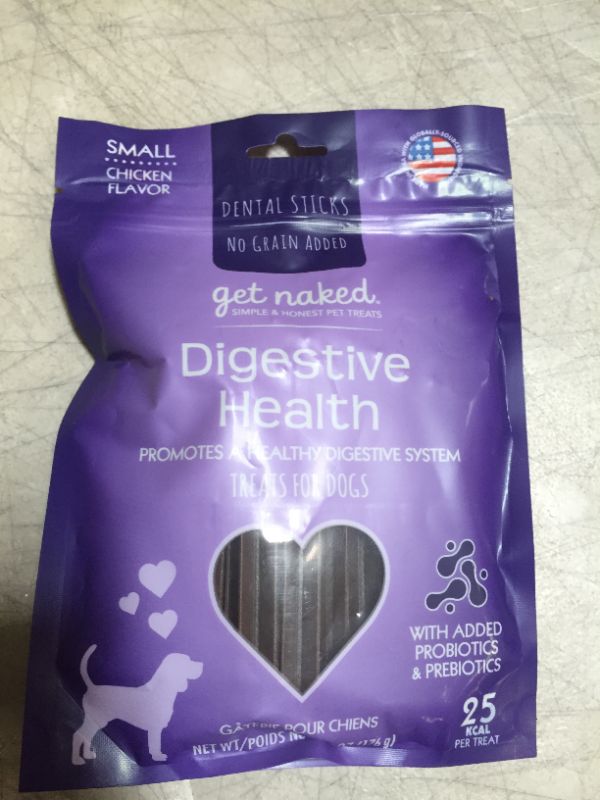 Photo 2 of Get Naked Digestive Health Grain-Free Small Dental Stick Dog Treats, 18 count --- EXP 06/01/2023