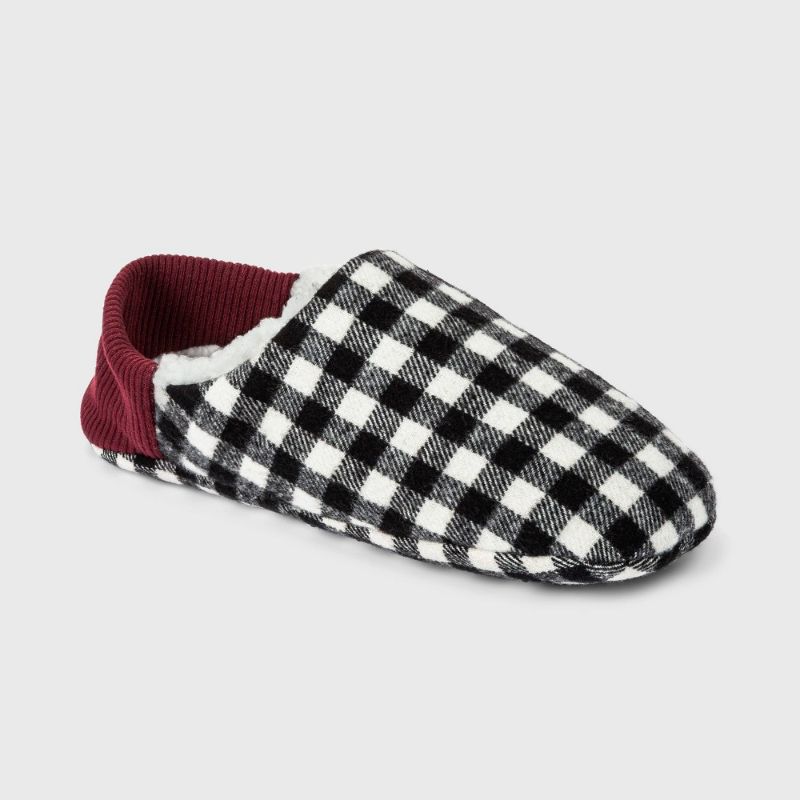 Photo 2 of Fuzzy Babba Men' Knit Caua Ock - XL  / Adult Buffalo Check Plaid Sherpa Lined Pull-on Slipper Socks with Huggable Heel & Grippers - Wondershop™ XL 

