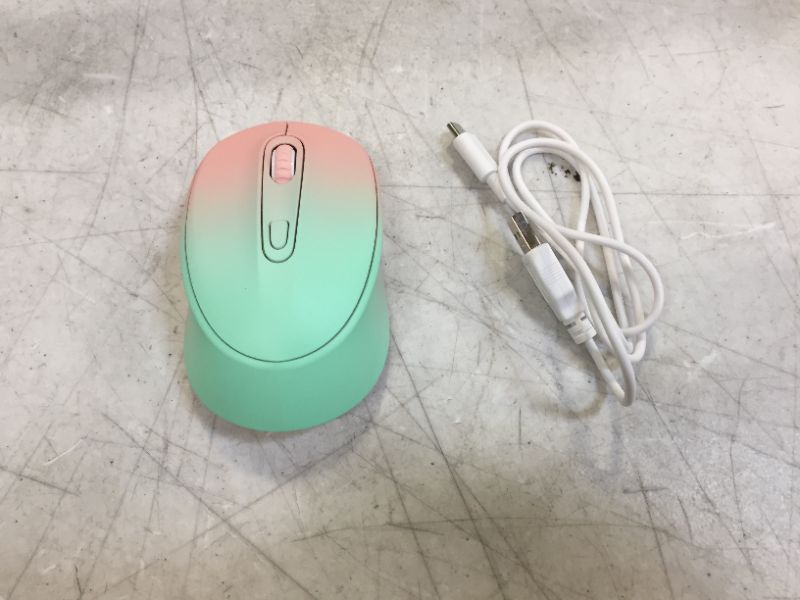 Photo 2 of seenda Wireless Mouse, Ultra Silent Rechargeable LED Cordless Mouse with USB Receiver and 3 Adjustable DPI for Kids Laptop Computer Chromebook, Pink &Blue
