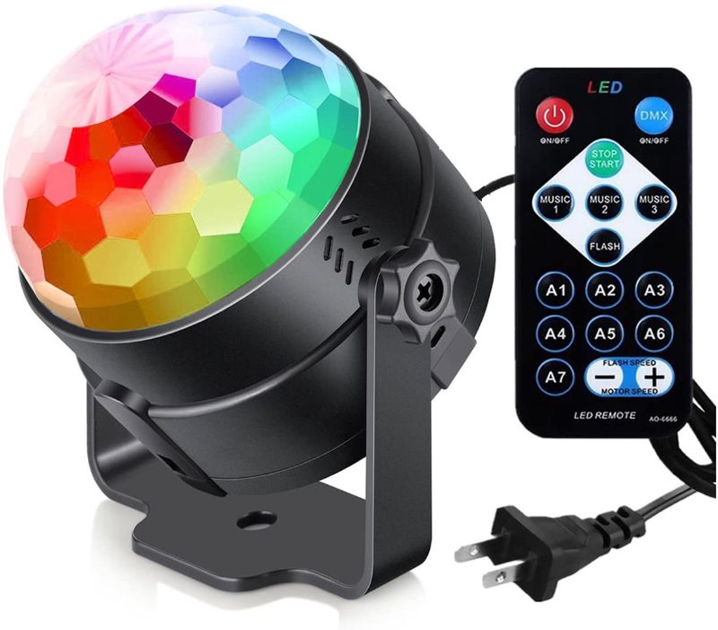 Photo 1 of  Party Lights with Remote Control Dj Lighting, RGB Disco Ball, Strobe Lamp 7 Modes Stage Par Light for Home Room Dance Parties Birthday DJ Bar Karaoke Xmas Wedding Show Club Pub