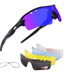 Photo 1 of Xiyalai Polarized Sports Sunglasses with 5 Interchangeable Lenses,Mens Womens Cycling Glasses, Running
