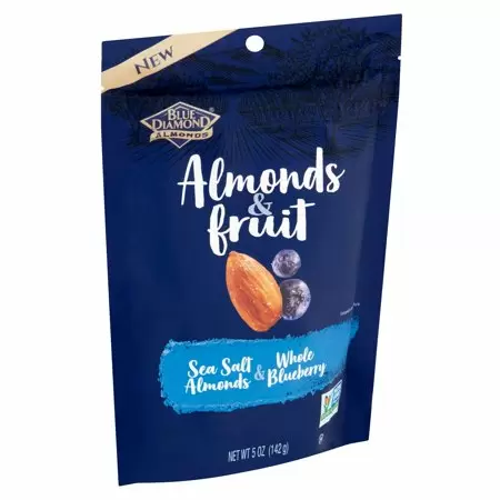 Photo 1 of 2 pack Blue Diamond Almonds Almonds & Fruit Sea Salt Almonds & Whole Blueberry, 5 oz
best by 01/28/2022