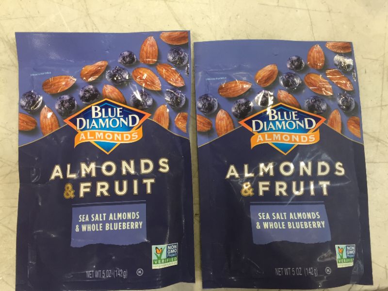 Photo 2 of Blue Diamond Almonds & Fruit Bag, Sea Salt Almonds & Whole Blueberry, 5 oz 2 pack 