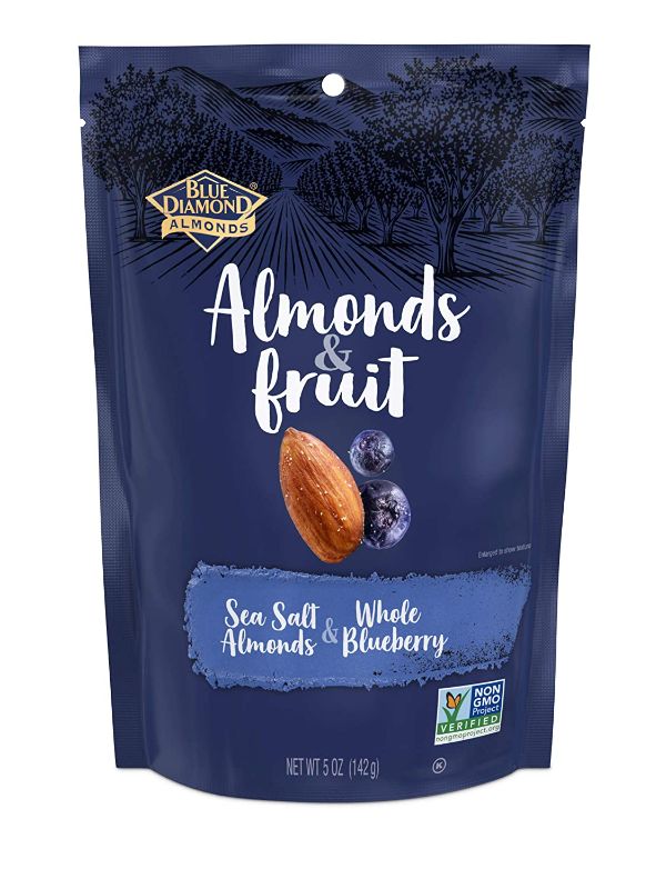 Photo 1 of Blue Diamond Almonds & Fruit Bag, Sea Salt Almonds & Whole Blueberry, 5 oz 2 pack 