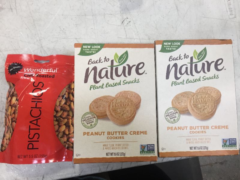 Photo 2 of Back to Nature Non-GMO Cookies, Peanut Butter Creme, 9.6 Ounce 2 pack with pistachios chili roasted