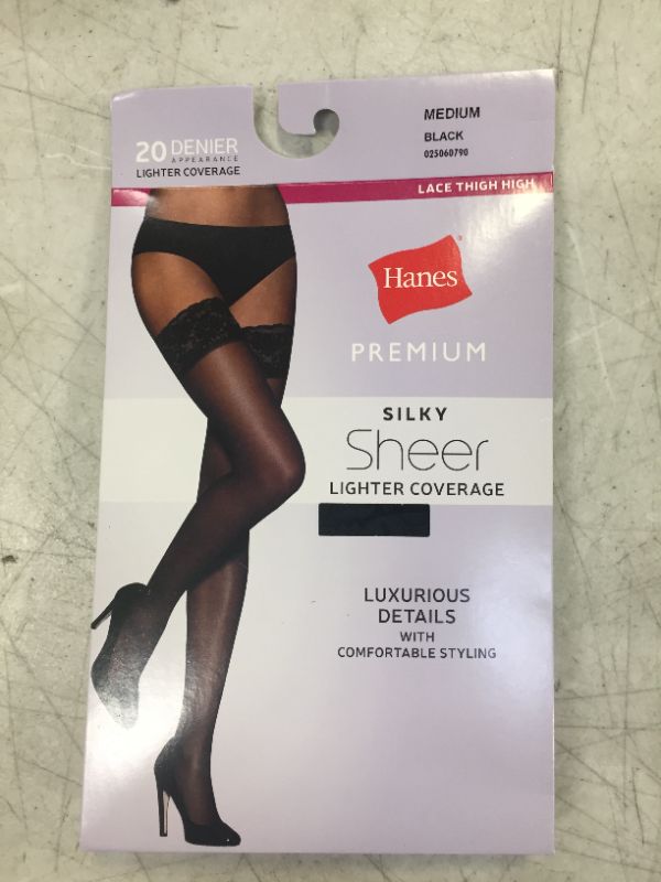 Photo 2 of Hanes Premium Women's Sheer Thigh Highs size medium 