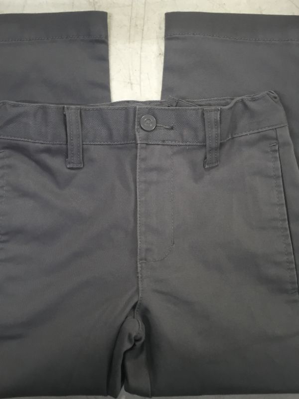 Photo 2 of Boys' Flat Front Stretch Uniform Straight Fit Pants - Cat & Jack™ Charcoal Gray size 4 

