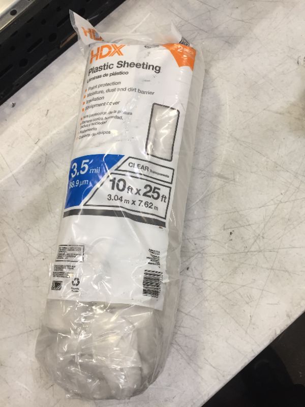 Photo 2 of 10 ft. x 25 ft. Clear 3.5 mil Plastic Sheeting (2-Pack)
