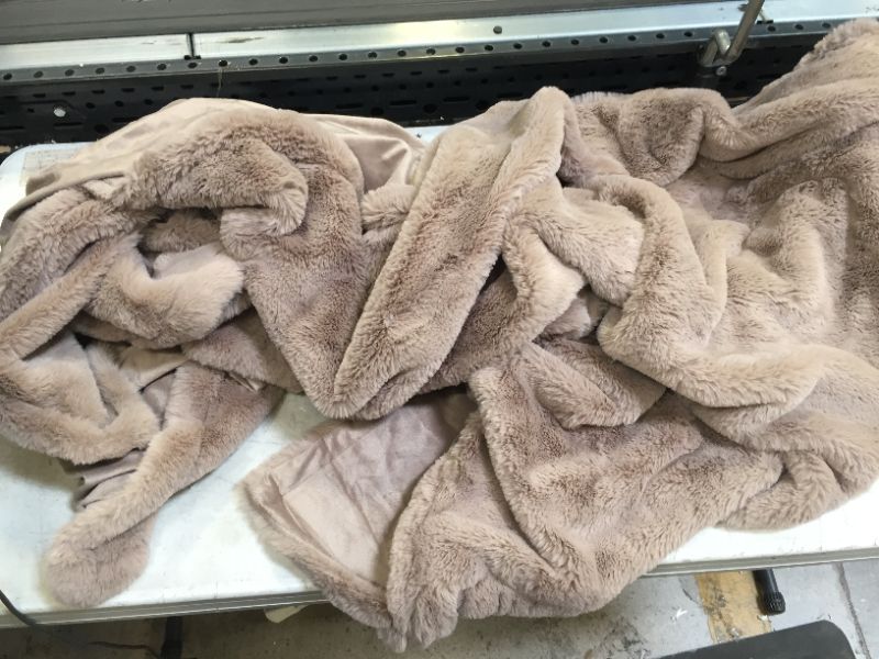 Photo 2 of 55"x80" Faux Fur Throw Blanket - Threshold™

