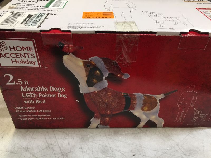 Photo 1 of 2.5 ft 80-Light LED Pointer Dog with Bird Yard Sculpture
