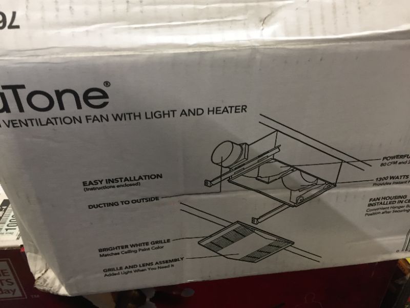 Photo 1 of Broan-NuTone 80 CFM Ceiling Bathroom Exhaust Fan with Light and 1300-Watt Heater