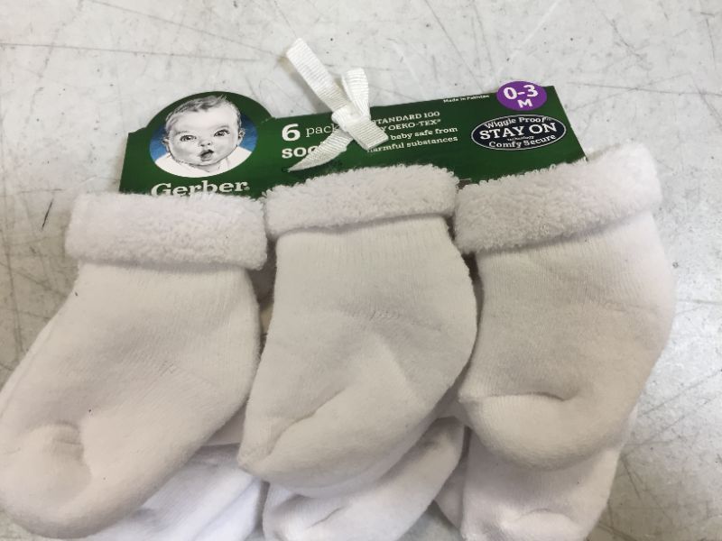 Photo 1 of Gerber Baby 6pk Socks - White 0-3M