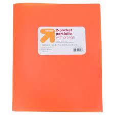 Photo 1 of 2 Pocket Plastic Folder with Prongs Orange - up & up™ 20 count 