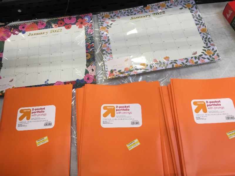 Photo 3 of 2 pocket plastic folder with prongs orange - up & up™ 10 count with 2 calendars 