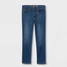Photo 1 of Boys' Stretch Straight Jean Pants - Cat & Jack™ Medium Blue Wash size 6 

