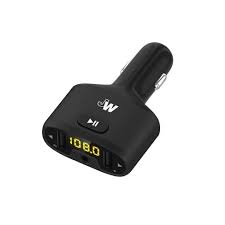 Photo 1 of Just Wireless FM Transmitter (3.5mm) with 2.4A/12W 2-Port USB Car Charger - Black

