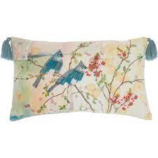 Photo 1 of 12"x20" Oversize Sofia Emb Blue Jays Lumbar Throw Pillow - Mina Victory

