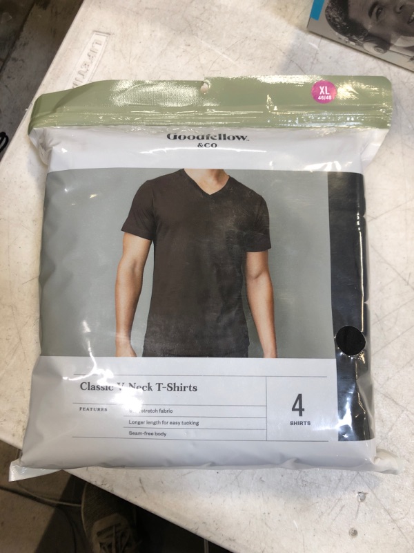 Photo 2 of Goodfellow & Co XL Classic Black V-Neck T-Shirts 4 Pack! 100% Cotton! Tag Free!
