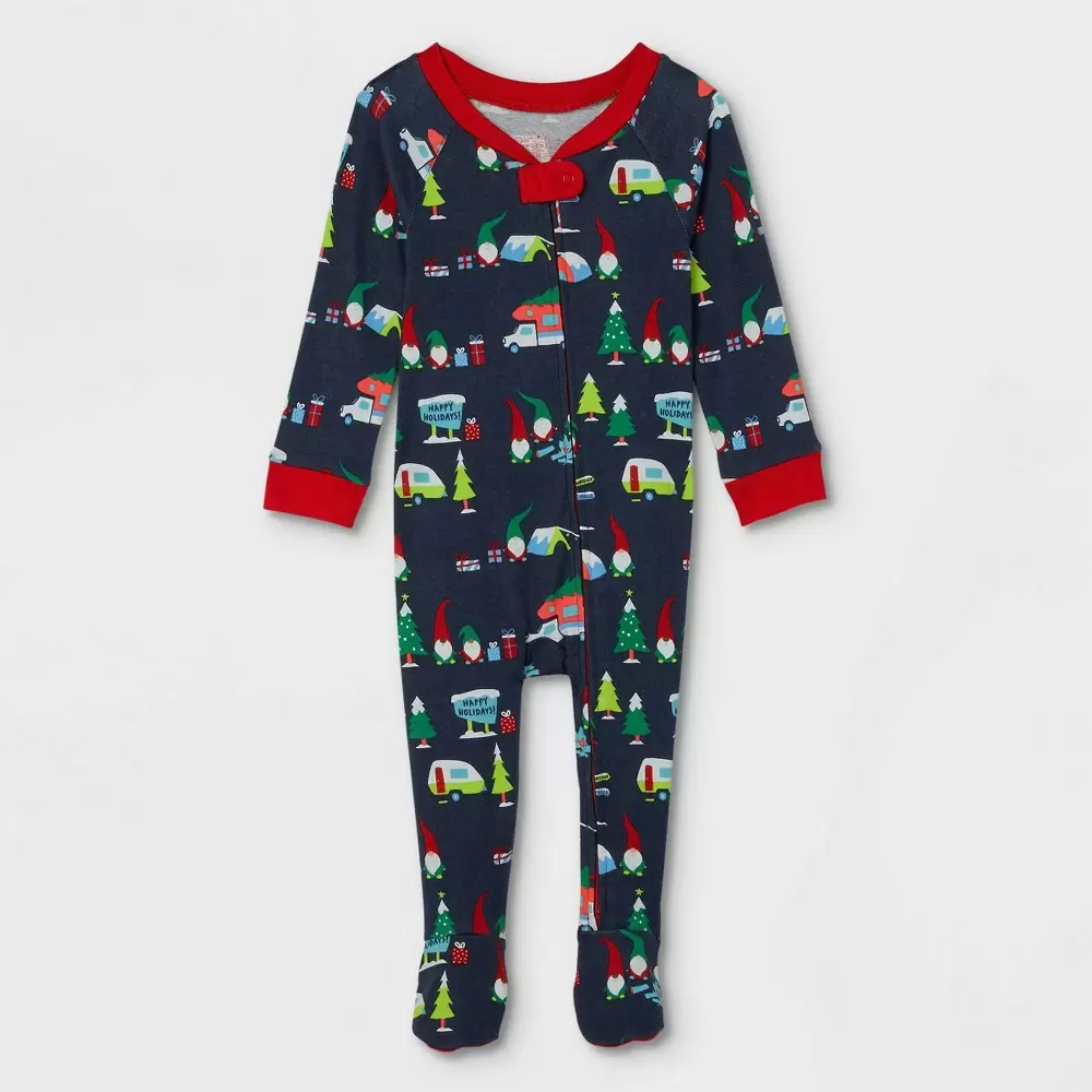 Photo 1 of Baby Holiday Gnome Print Matching Family Footed Pajama - Wondershop Navy 3-6M, B
