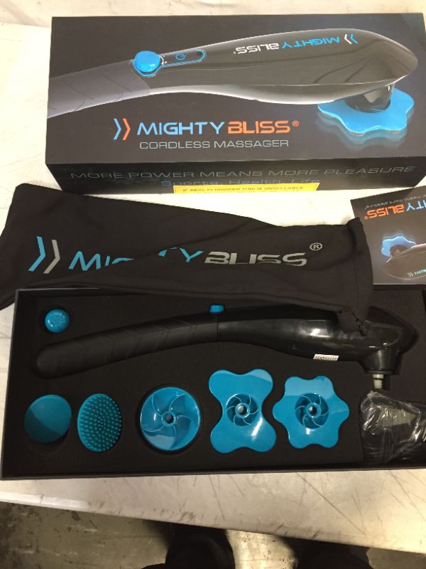 Photo 2 of  MIGHTY BLISS Deep Tissue Back and Body Massager Cordless Electric Handheld Percussion Muscle Hand Massager - Full Body Pain Relief Vibrating Therapy Massage Machine, Neck, Shoulder, Leg, Foot
