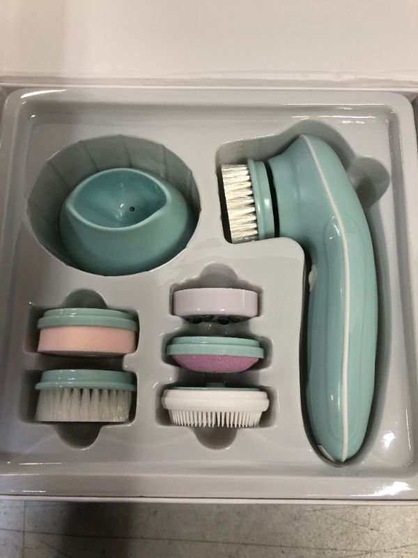 Photo 2 of Facial Cleaning Brush, Rechargeable Face Scrubber, IPX7 Waterproof with 6 Spin Face Brush Heads Set, Can Be Use for Exfoliating,Gentle Massaging and Deep Cleansing Skin Care, Ideal Gift
