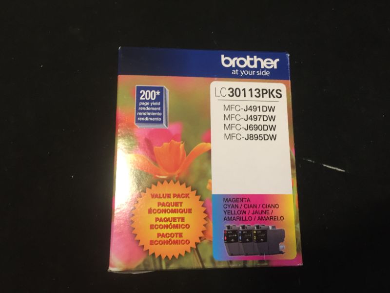 Photo 2 of Brother LC3011 Cyan/Magenta/Yellow Standard Yield Ink Cartridge, 3/Pack (EXP 06/2024) 