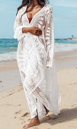 Photo 1 of CUPSHE Floral Mesh Long Kimono Cover Up LARGE 