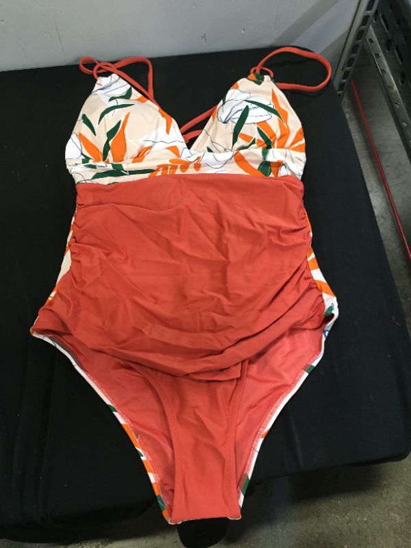 Photo 3 of CUPSHE Alexandra Tropical Crisscross One Piece Swimsuit LARGE