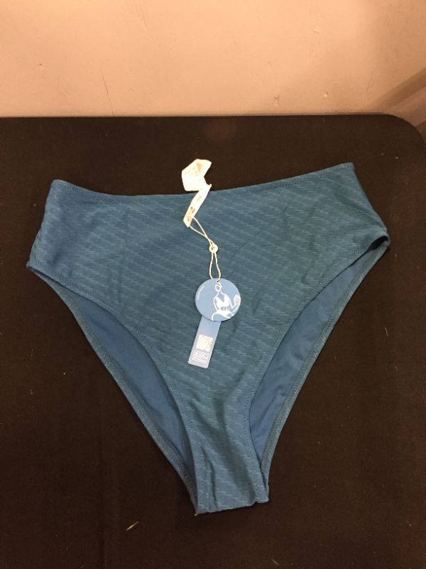 Photo 2 of CUPSHE Tayler Textured High Waisted Bikini Bottom XL