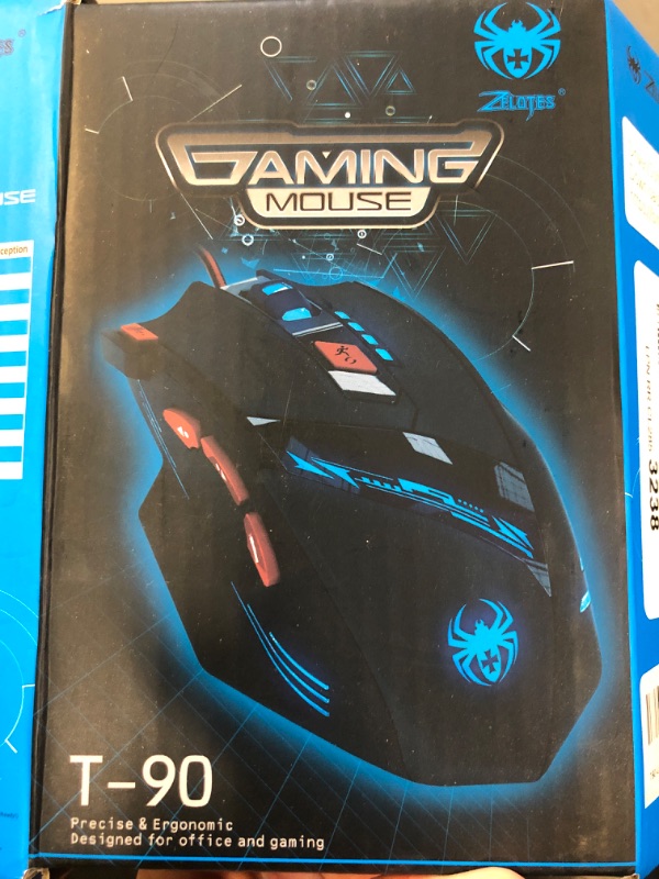 Photo 2 of zelotes T90 Gaming Mouse 9200 DPI, 8 Buttons Multi-Modes LED lights USB Gaming Mice, Weight Tuning for Laptop, Desktop, PC, Macbook - Black