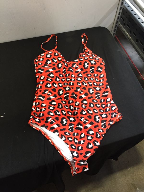 Photo 2 of CUPSHE Red Leopard Print One Piece Swimsuit MEDIUM