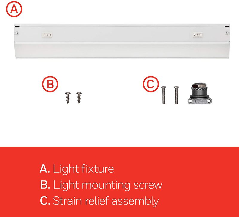 Photo 1 of UltraPro 18in. Direct Wire LED Light Fixture, Selectable White, Selectable Brightness, LED Light Strip, Under Cabinet Lighting, 45367
