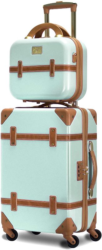 Photo 1 of Chariot Gatsby 2-piece set Hardside Expandable Carry On Luggage With Matching Beauty Case (Mint)
